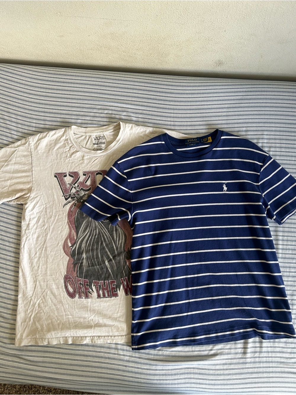 Polo by Ralph Lauren Navy and White Striped Short Sleeve Tee